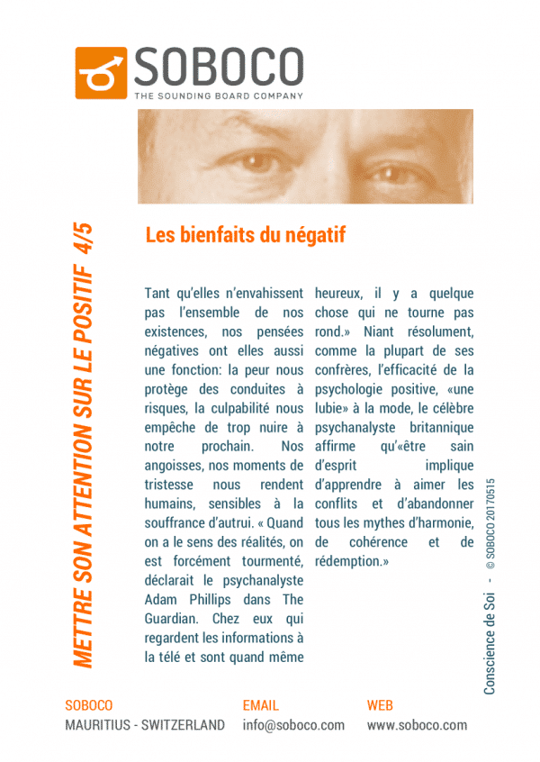314 Mettre son attention sur le positif 4/5