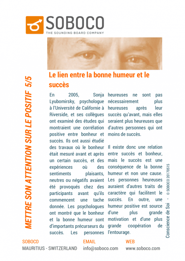 315 Mettre son attention sur le positif 5/5