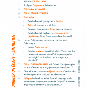 114 Corriger un écart - Entretien