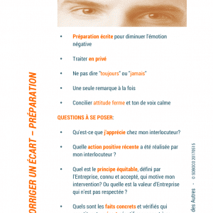 113 Corriger un écart - Préparation
