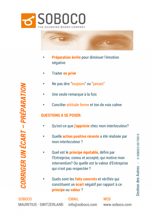 113 Corriger un écart - Préparation